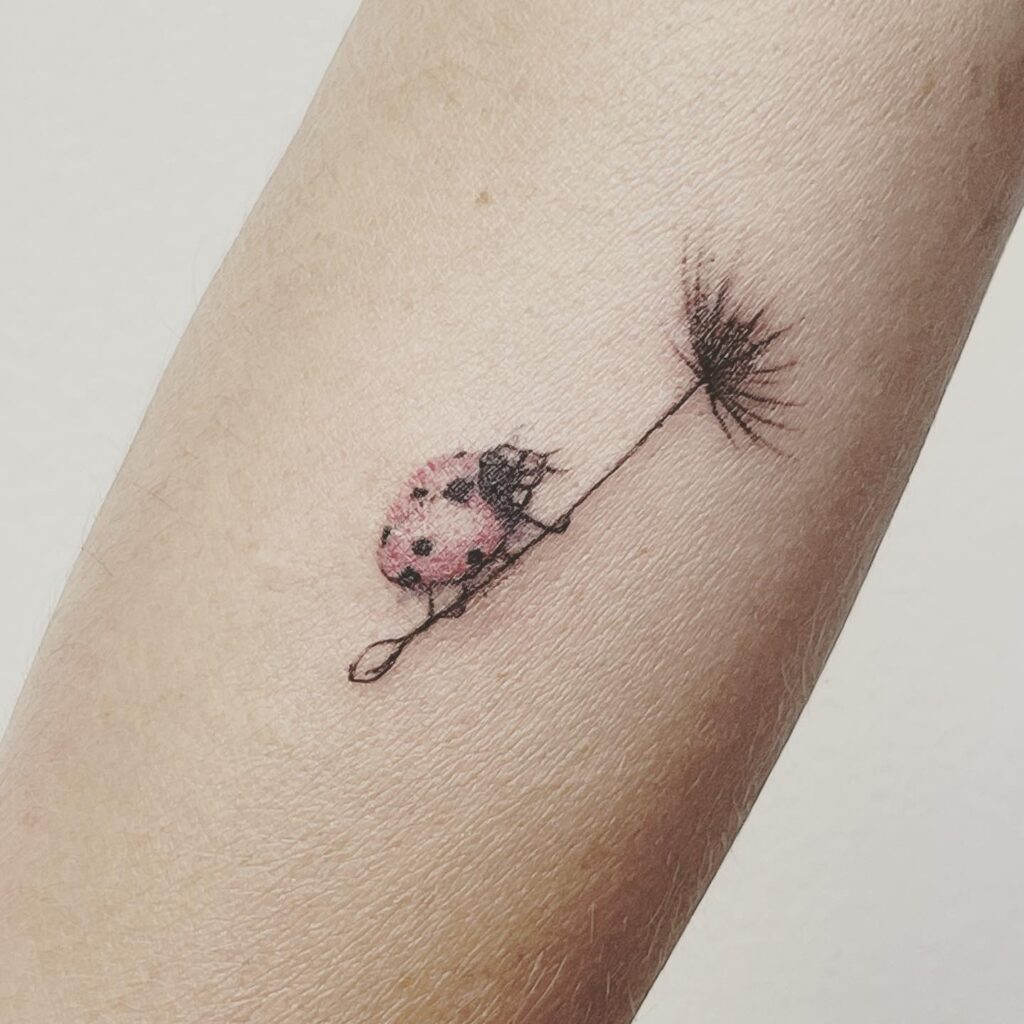 ladybird, marienkäfer tattoo finelines zürich dotwork