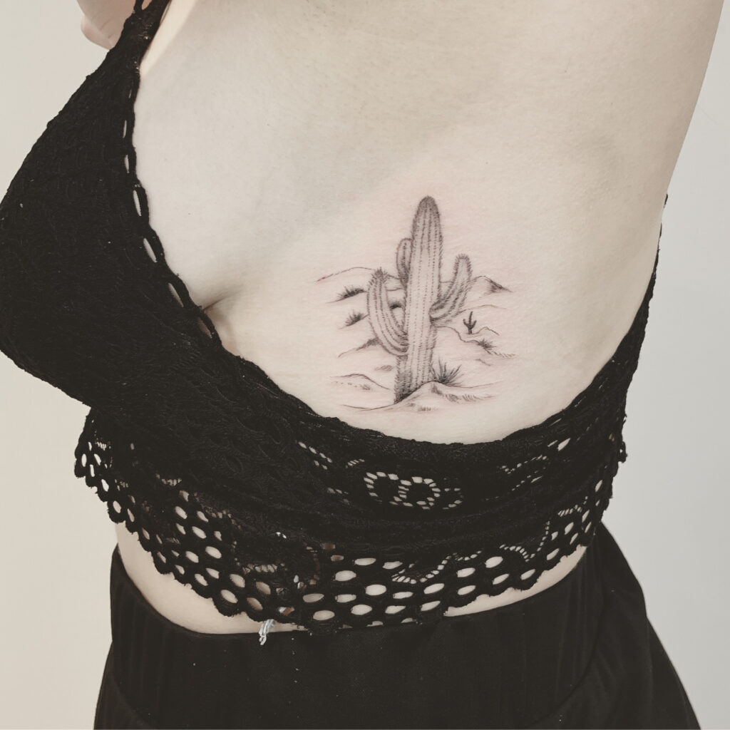 freehand tattoo finelines expert Zürich Altstetten minimalistic botanic blume flower kaktus