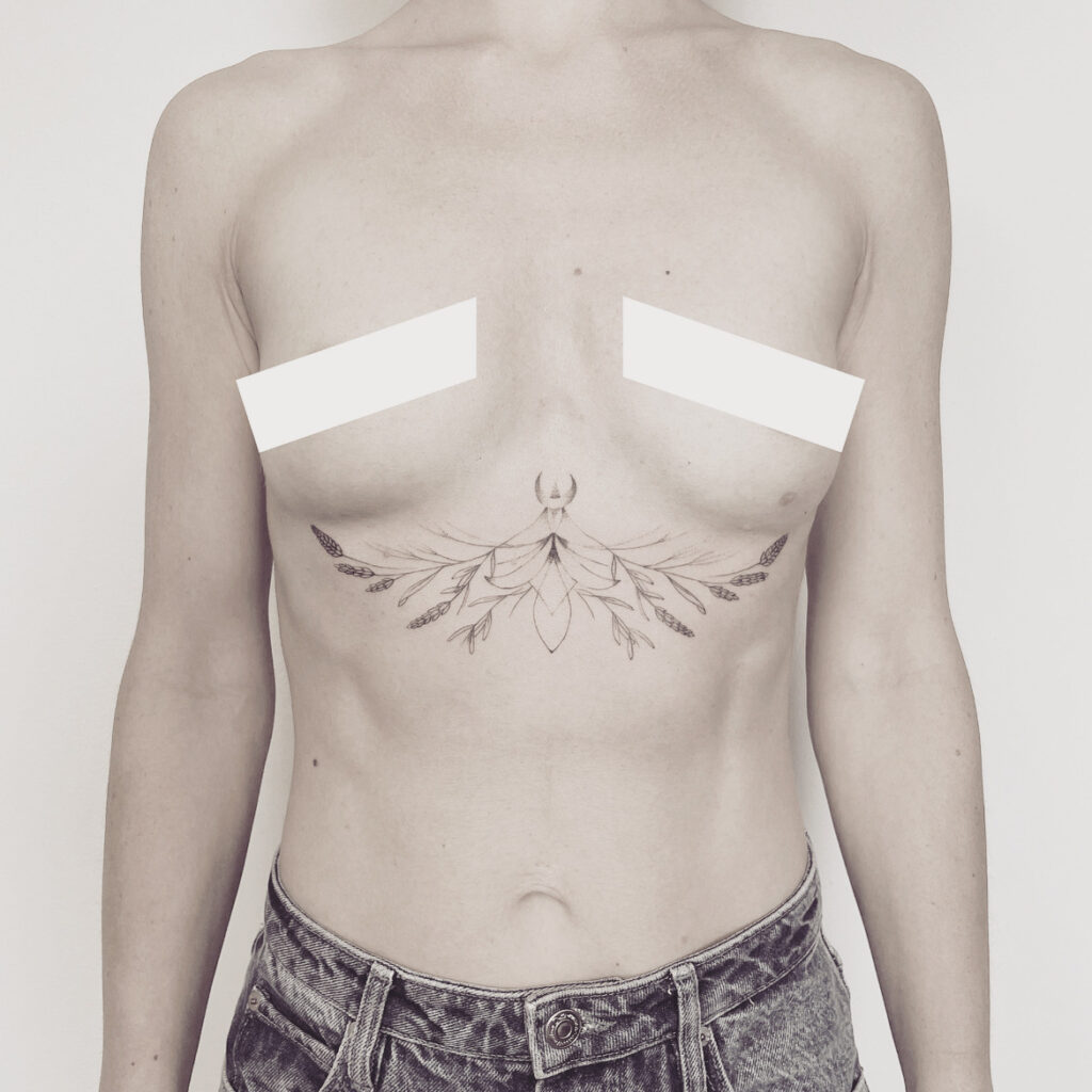 fineline finelines tattoo expert Zürich altststetten minimalistic mini tattoo underboob