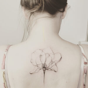 poppy tattoo in finelines