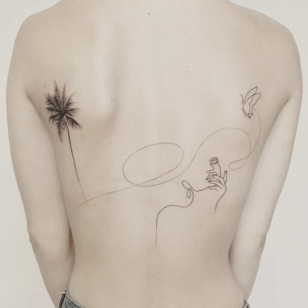 finelines tattoo expert Zürich altststetten minimalistic mini tattoo backpiece