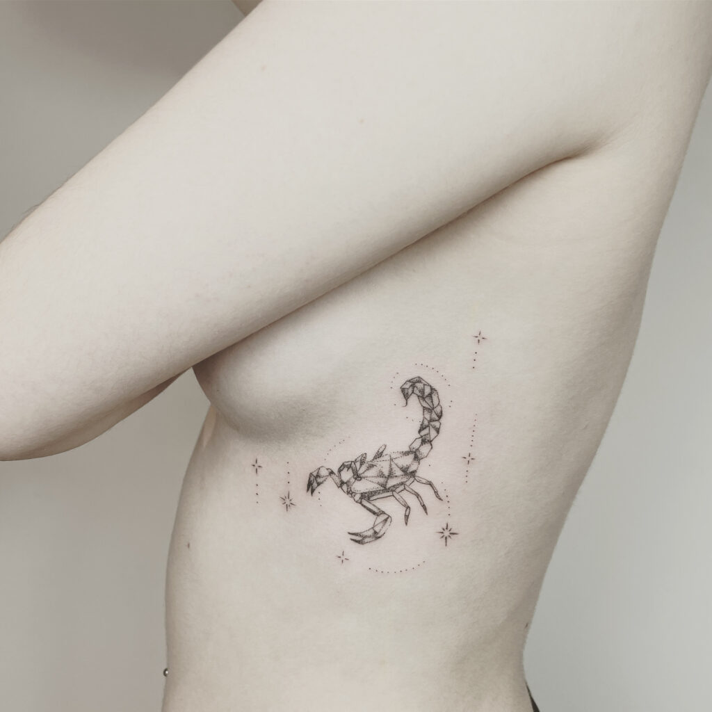 skorpio zodiac sign finelines tattoo expert Zürich altststetten minimalistic mini tattoo