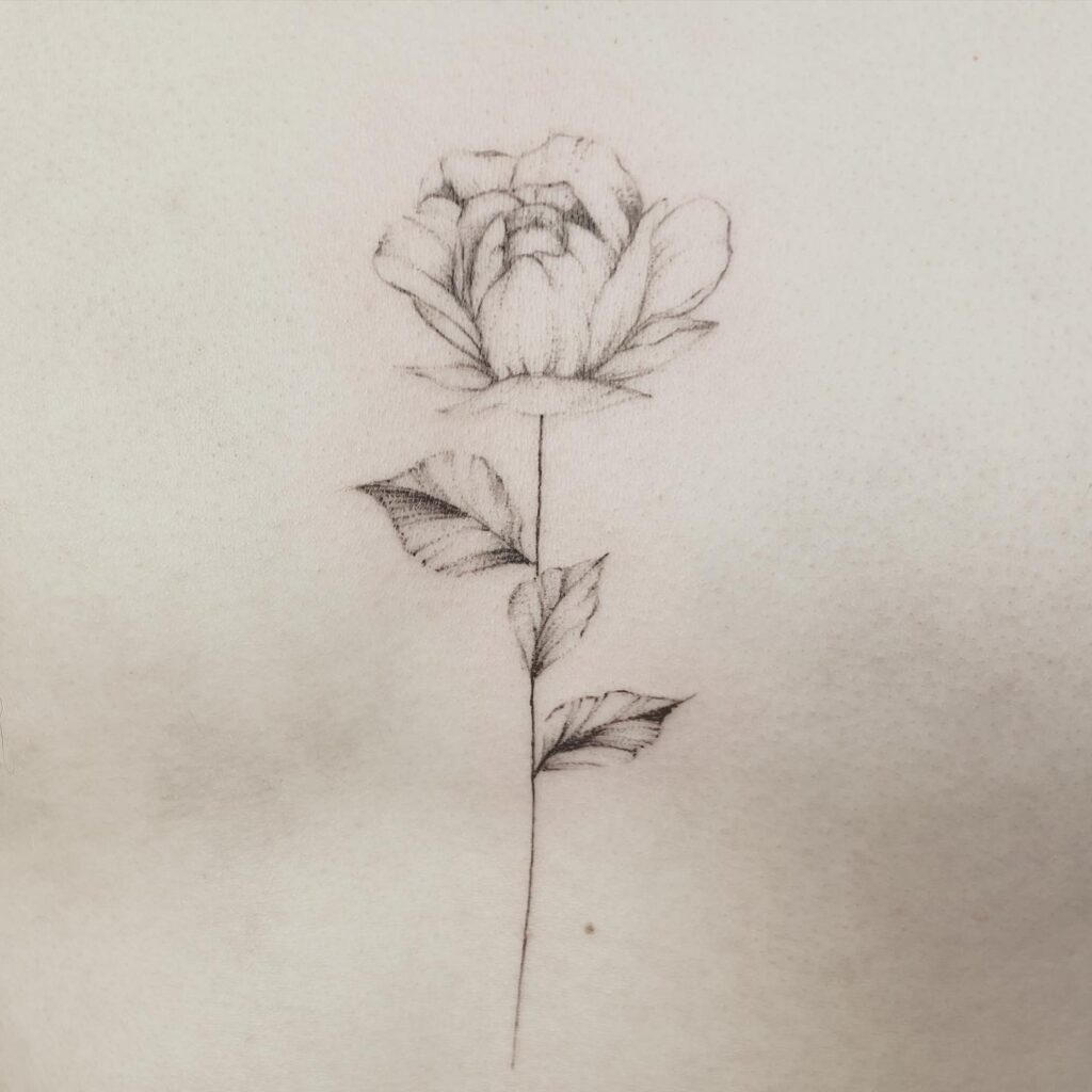 finelines tattoo expert Zürich Altstetten minimalistic linework freehand flower rose