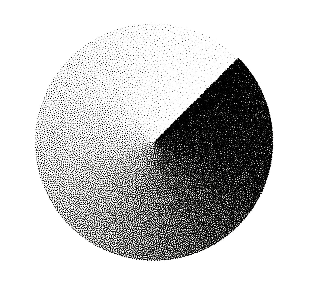 gradiant shade of grey dotwork optic grey, fade in fade out with dots, 