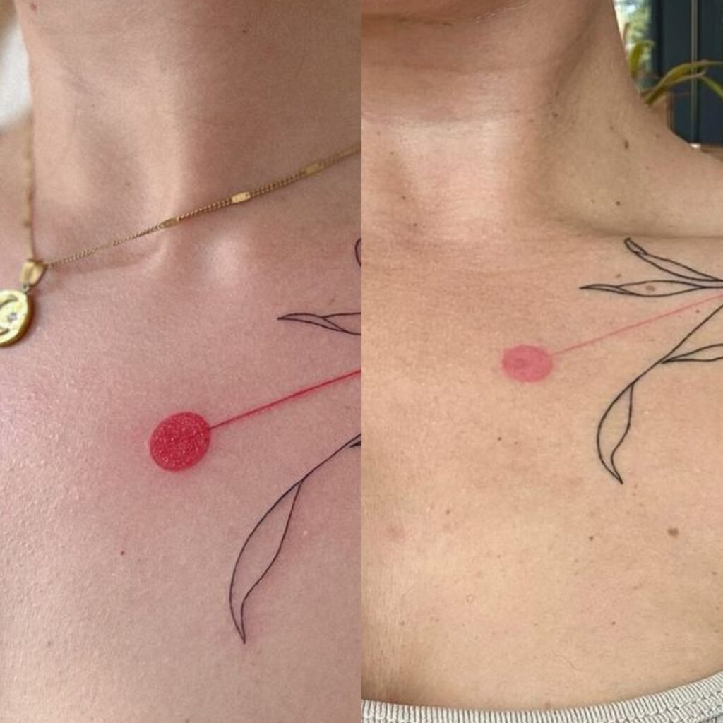 fresh red ink, healed red ink
frisch tätowiert vs geheilt
rote tinte tattoo,
rote tattoo verblassen schnell, wieso verblasst meinen roter tattoo so schnell, rote tattoo tinte über zeit